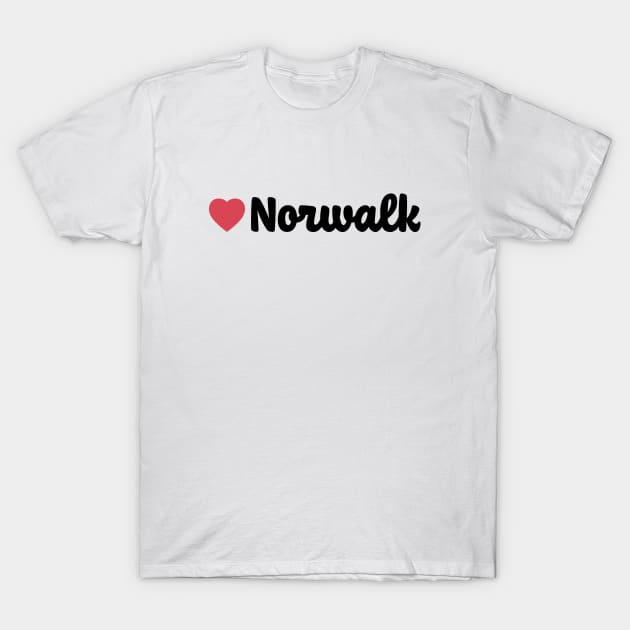 Norwalk Heart Script T-Shirt by modeoftravel